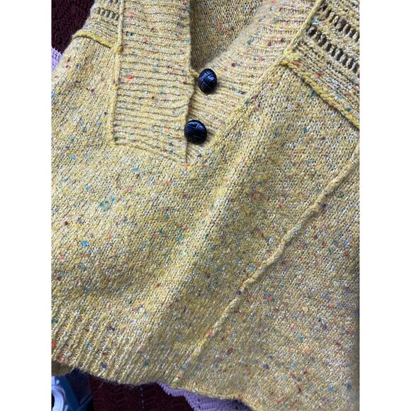 Camilla Tree Women's Oversized Handkerchief Sweater Yellow Speckled Confetti - Picture 6 of 9